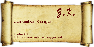 Zaremba Kinga névjegykártya